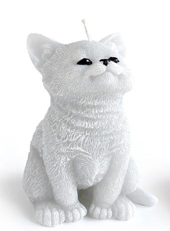Świeca Figurka ANIMALS KOT 10x15cmszara parafinowa