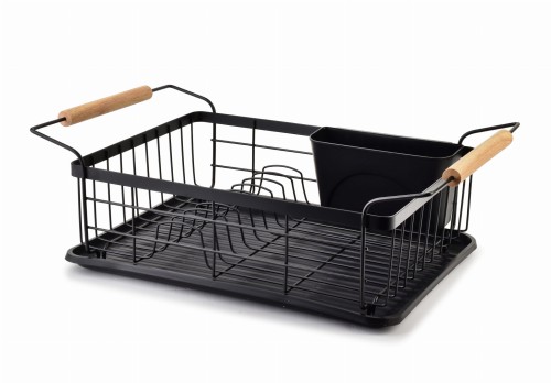 BASIC KITCHEN Ociekacz 50,5x29,8x16,5CMdrewniane uchwyty