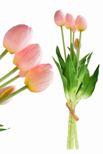 VIRIDIS Kwiat sztuczny Bukiet 5 tulipanów różowe 40cm