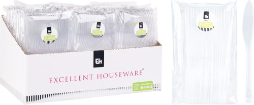 KOMPLET 25 NOŻY PLASTIKOWYCH WIELORAZOWYCH 17,5CM